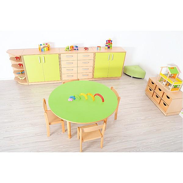 Runder Tisch Flexi, höhenverstellbar 40-58 cm, grün